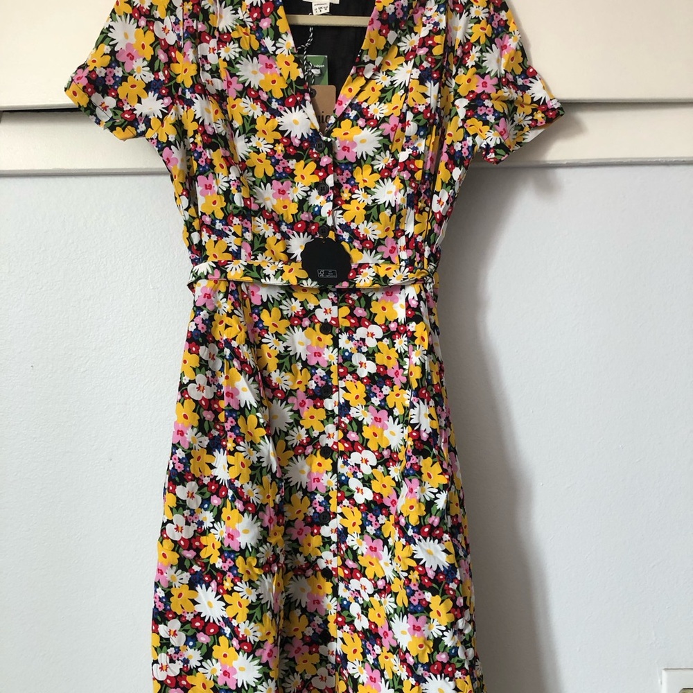Joanie Clothing Barb Floral Daisy Print Tea Dress, size UK 8, US 4 NWT - Picture 5 of 9